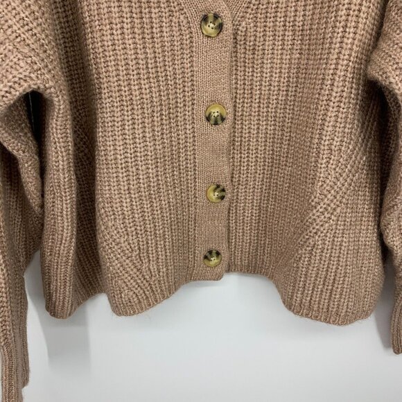 a.n.a Cardigan Pink V Neck Button Down Long Sleeve Ribbed - Picture 4 of 8